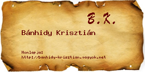 Bánhidy Krisztián névjegykártya